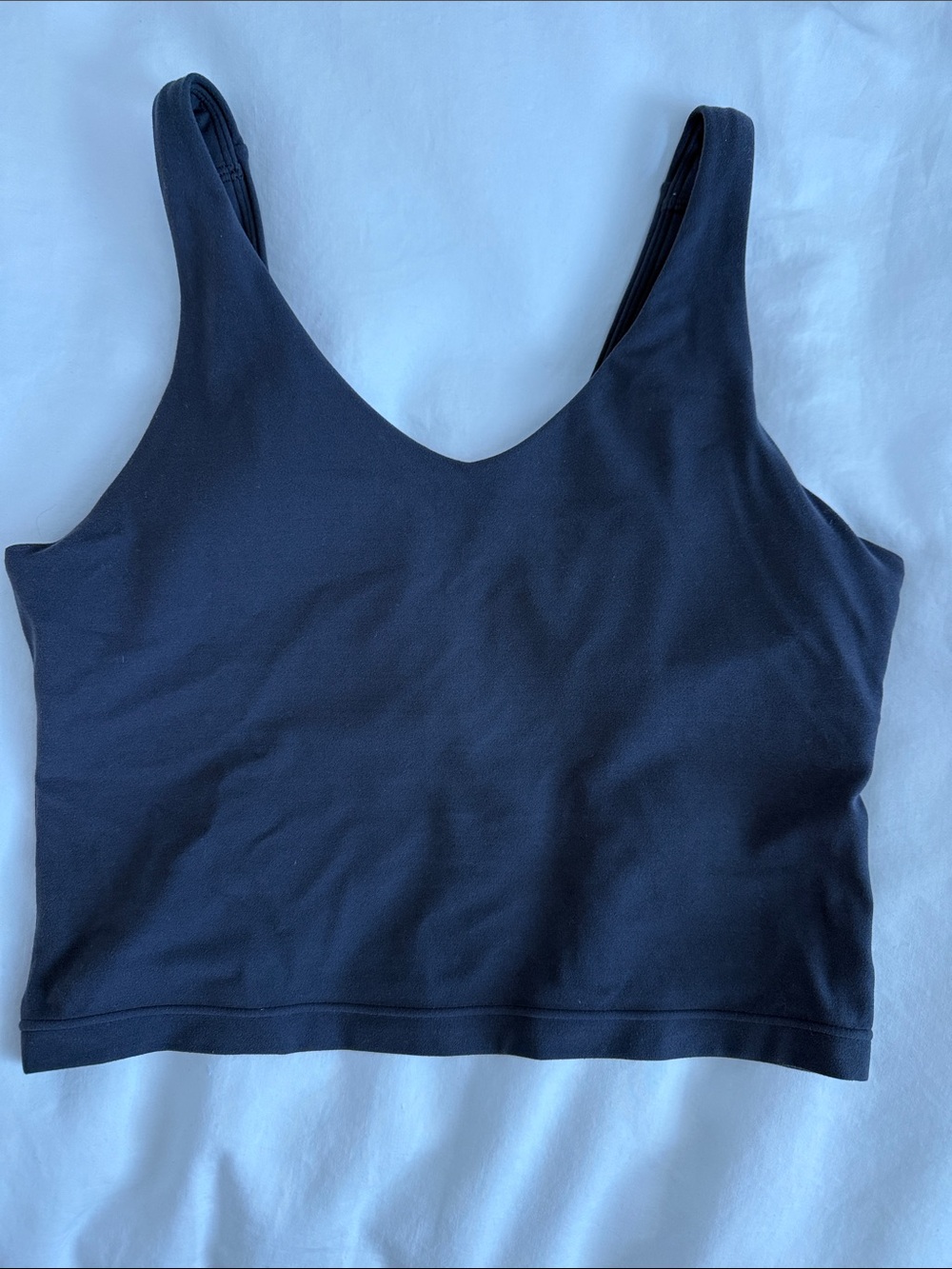 Athleta Black V-Neck Crop Bralette dark navy greyish - size 6